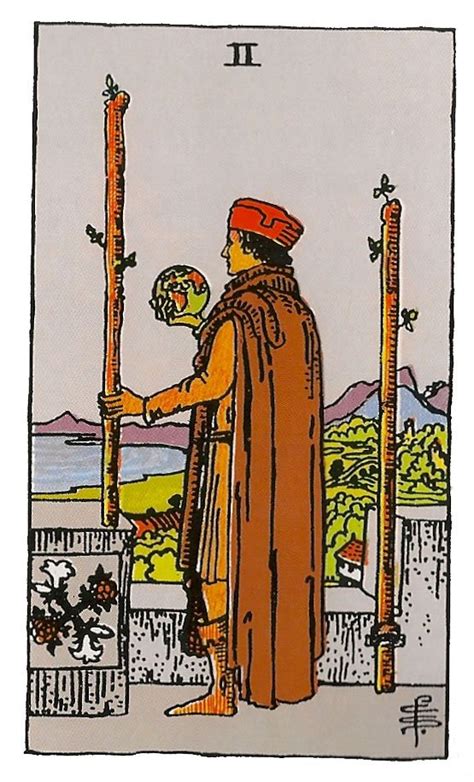 Dos de Bastos en el tarot